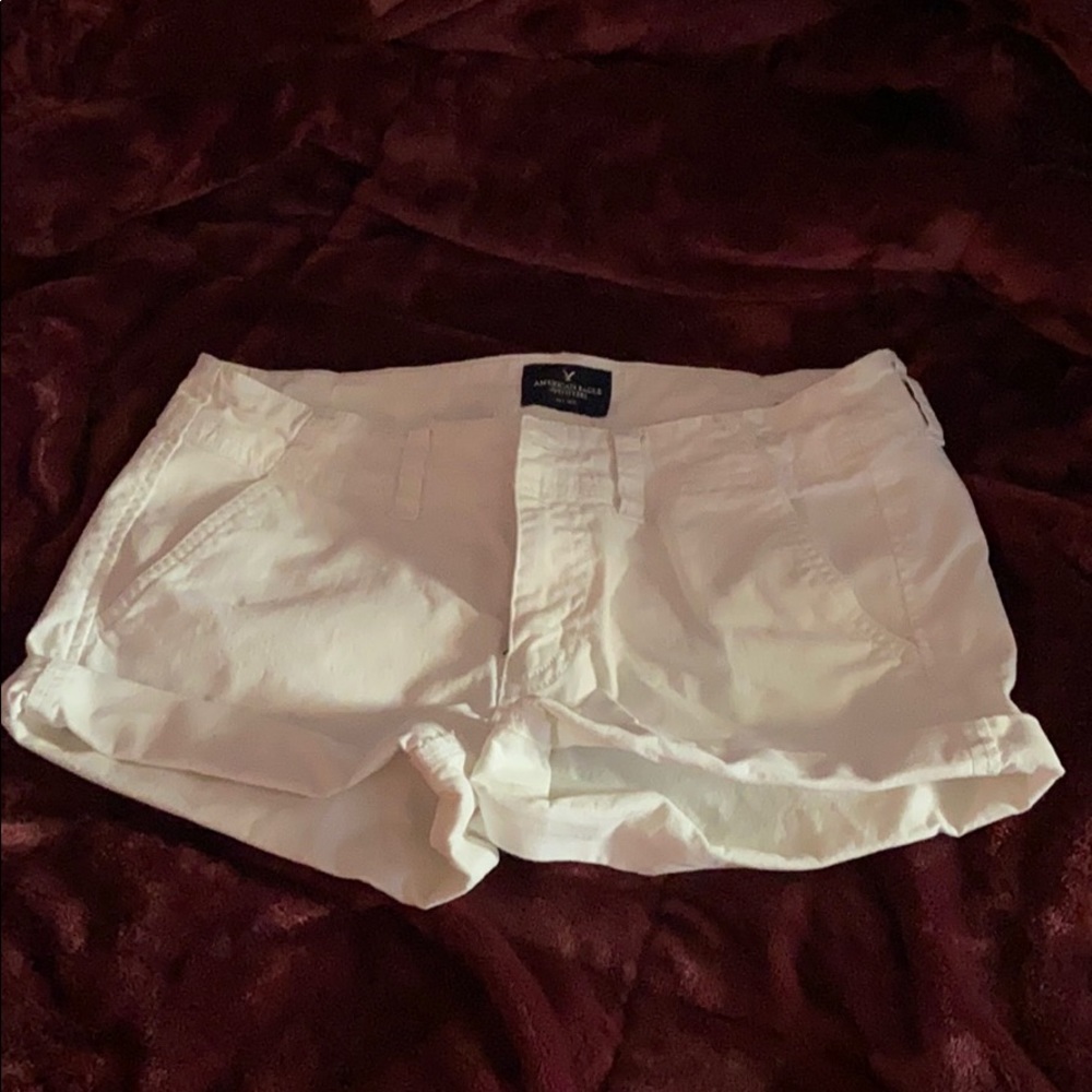 American Eagle shortie shorts in white